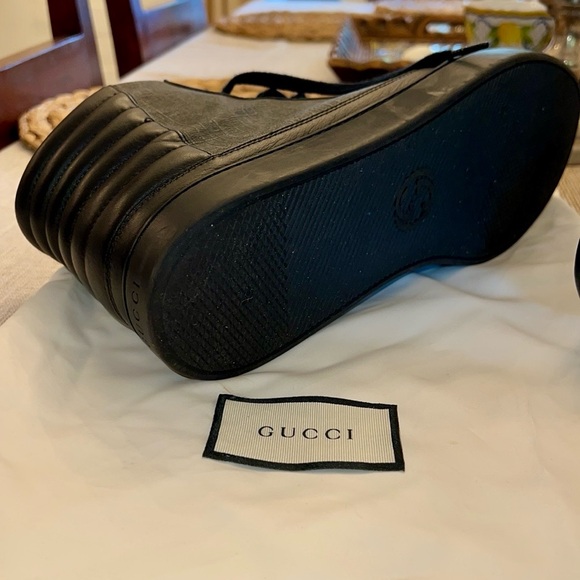 Gucci Black and Gray High-Top Sneakers with Signature GG Canvas
